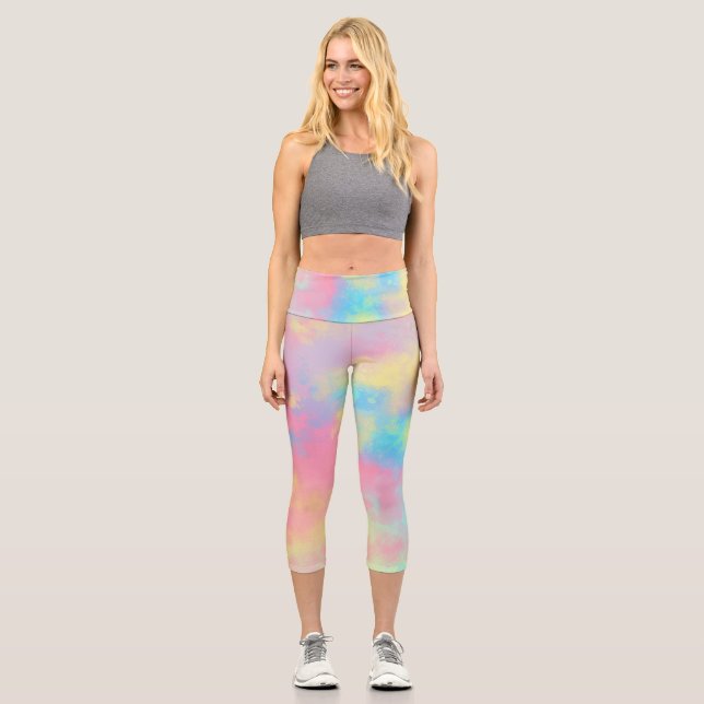 Leggings Capri Effet Peinture arc-en-ciel (Recto)