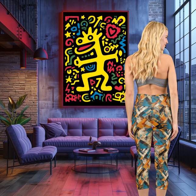 Leggings Capri Elégance rustique : Motif Abstrait géométrique ter (Créateur téléchargé)