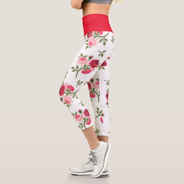 Leggings Capri Élégant Moderne tendance Floral (Gauche)