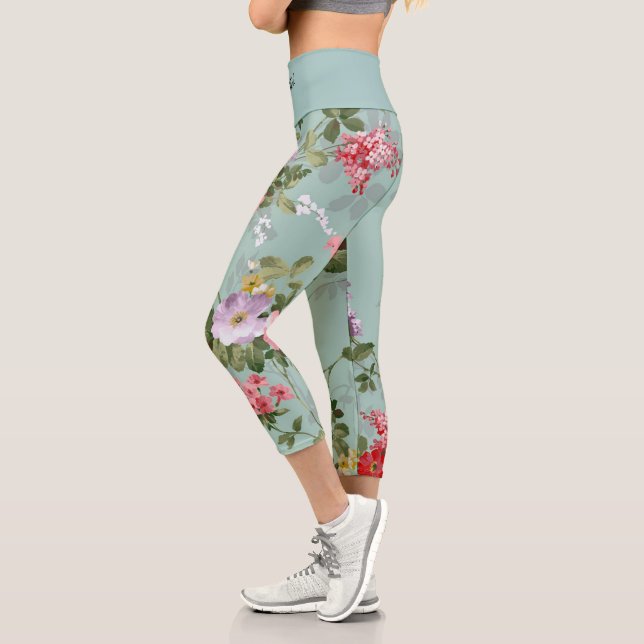 Leggings Capri Élégant Moderne tendance Floral (Gauche)