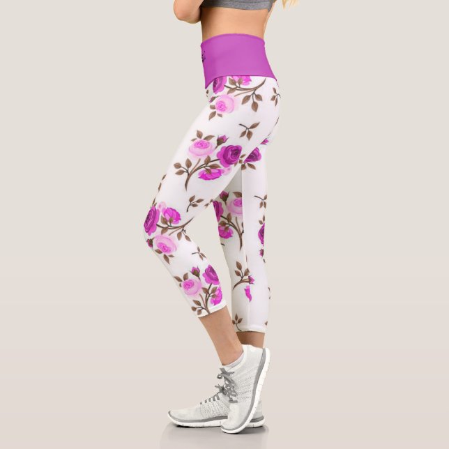 Leggings Capri Élégant Moderne tendance Floral (Gauche)