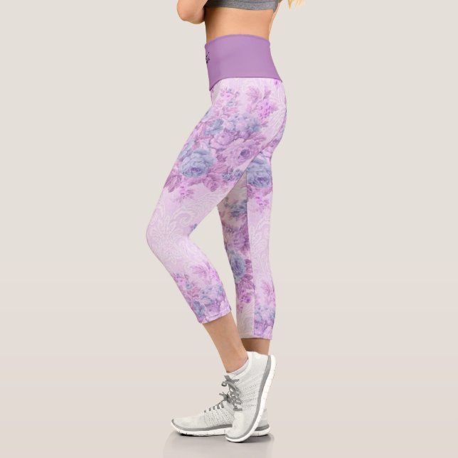Leggings Capri Élégant Moderne Vintage tendance Floral (Gauche)