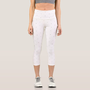 Leggings Capri Elégant noir blanc pois minuscule mignon