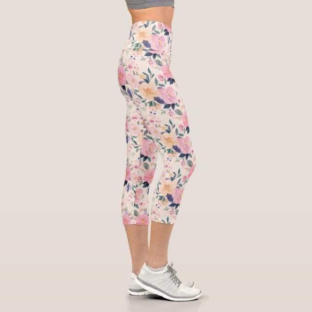Leggings Capri Elégant Pastel Bloom Romantique Feminine Aesthet (Droite)