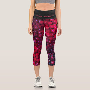 Leggings Capri élégant   Personnalisable   CRANBERRIES