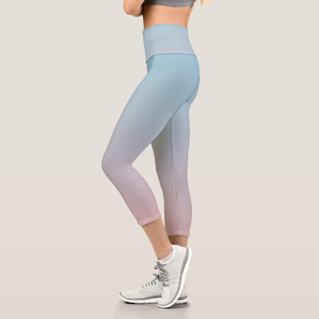 Leggings Capri Élégant Sport dégradé bleu et rose (Gauche)