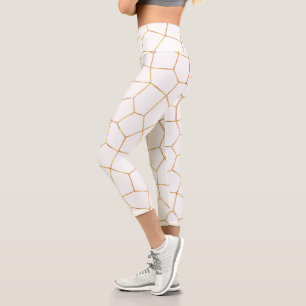 Leggings Capri Élégante collection de verre blanc doré moderne