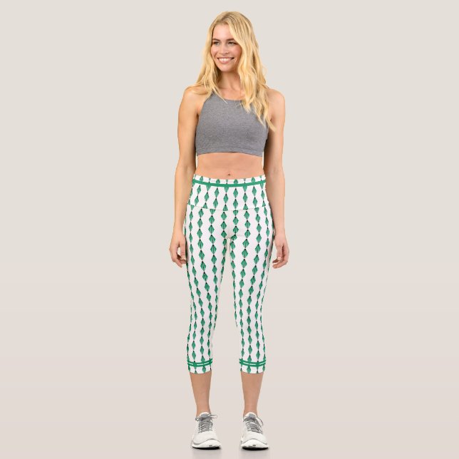 Leggings Capri Elément Art déco en jambières turquoise capri vert (Recto)