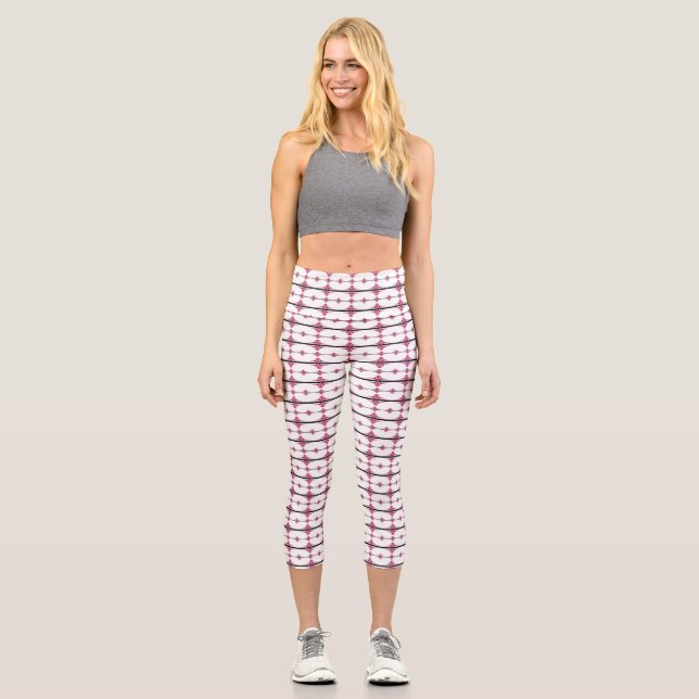 Leggings Capri Éléments Art déco en rose pastel (Recto)