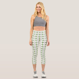 Leggings Capri Éléments Art déco en vert citron pastel