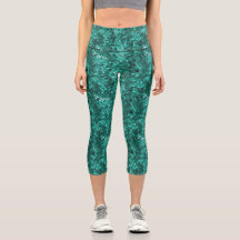 Émeraude Motif haute taille Yoga Capris