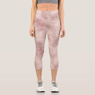 Leggings Capri Empreinte de léopard de Glam rose