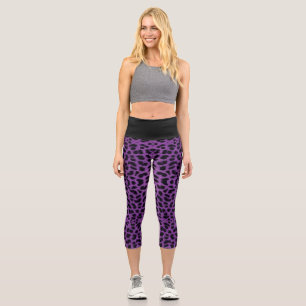 Leggings Capri Empreinte de léopard pourpre