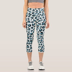 Leggings Capri Empreinte de léopard, Spots de léopard, Leopard bl