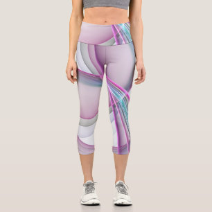 Leggings Capri En mouvement, art fractal abstrait coloré moderne