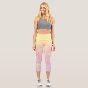 Leggings Capri Énergie de lotus roses