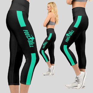 Leggings Capri Équipe d'anniversaire de la joueuse de football fé