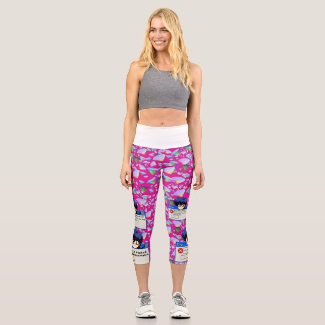 Leggings Capri Erreur système : esthétique de nerd rétro (Recto)