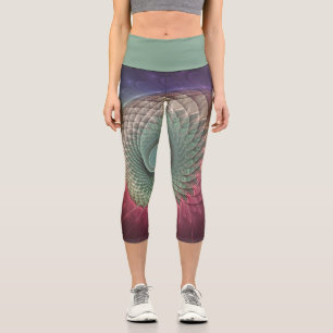 Leggings Capri Escargot Abstrait coloré Art moderne fractal