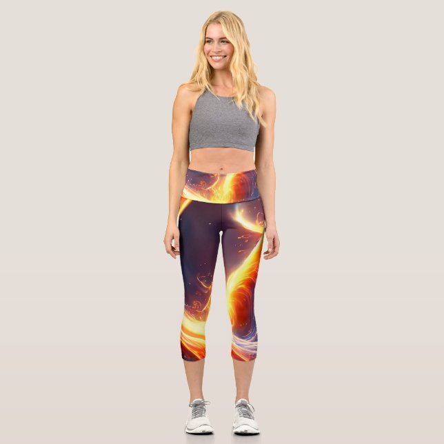 Leggings Capri Espace d'eau de feu (Recto)