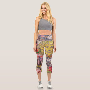 Leggings Capri Espagne Vintage Soleil Voyage Collage Rétro Europe