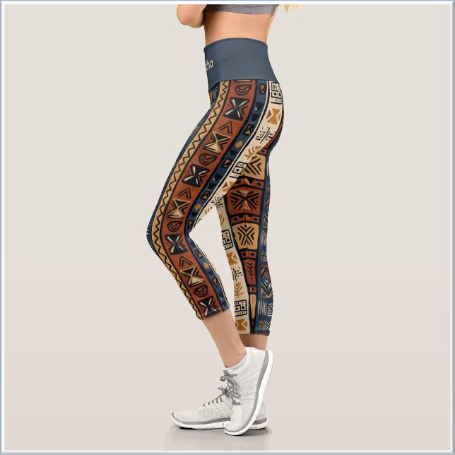 Leggings Capri Ethnic Boho Mud Cloth (Créateur téléchargé)