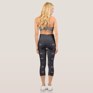 Leggings Capri Étoiles et motif d'engin spatial unique