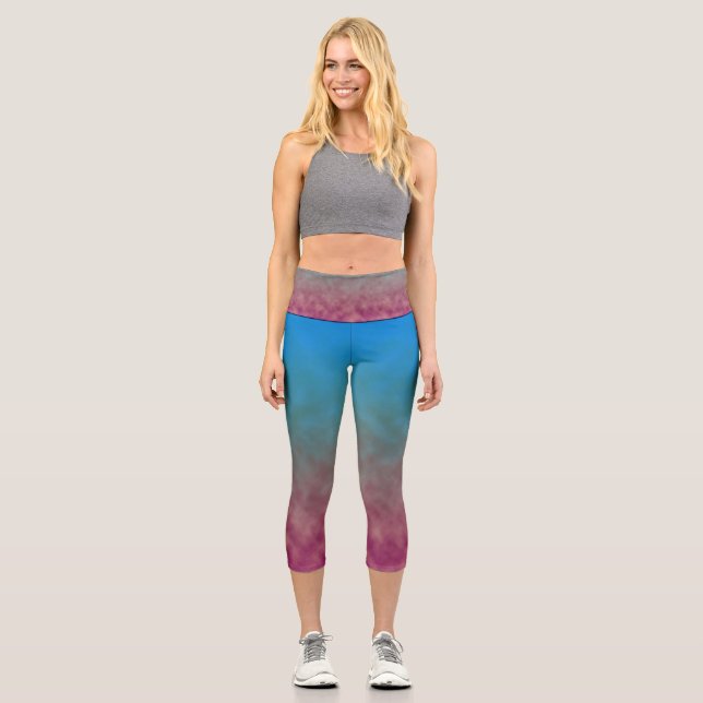Leggings Capri Évanouissement Céleste (Recto)