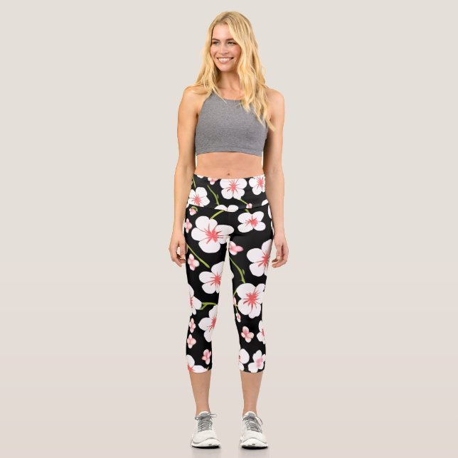 Leggings Capri Exercice Colorful Floral yoga (Recto)