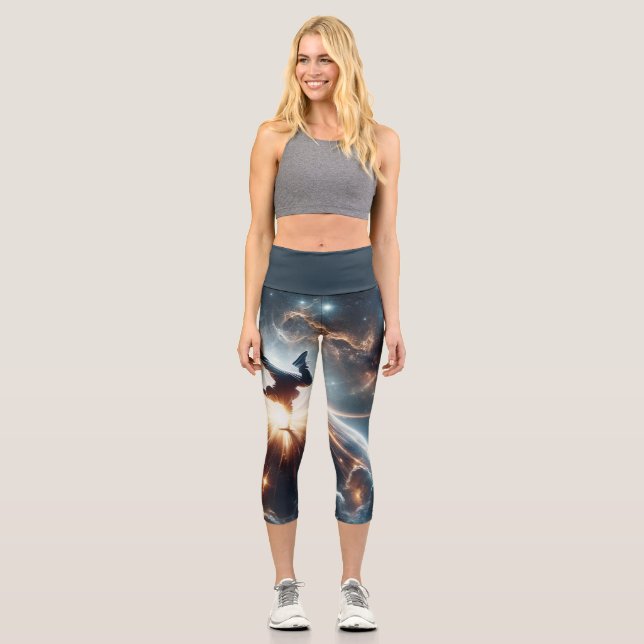 Leggings Capri Explosion de rupture galactique dans l'espace prof (Recto)