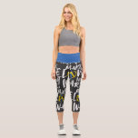 Leggings Capri Faire l'amour et non le soutien à la guerre en Ukr<br><div class="desc">Make Love Not War montrez votre soutien et votre amour pour l'Ukraine. Le logo Peace aux couleurs du drapeau ukrainien est parfait pour ceux qui sont avec l'Ukraine. Ce design s'inscrit également dans le temps du Jour des terres,  célébré le 22 avril.</div>