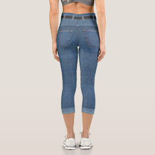 Leggings Capri Faux Jeans