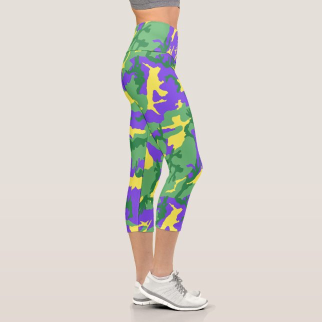 Leggings Capri Fête de camouflage Mardi Gras (Droite)