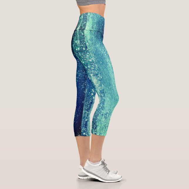Leggings Capri Fête de la discothèque Sparkly Glam Mermaid (Droite)