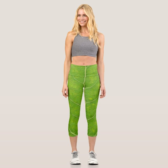 Leggings Capri Feuille d'Aspen vert #11 (Recto)