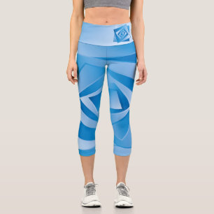 Leggings Capri Feuilles Bleues