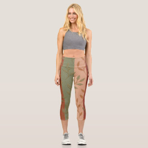 Leggings Capri Feuilles d'automne de Boho triées
