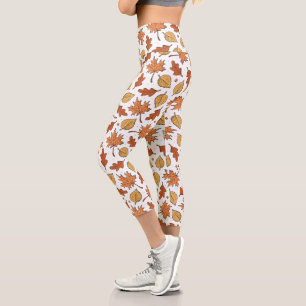 Leggings Capri Feuilles d'automne et Motif d'Acorns