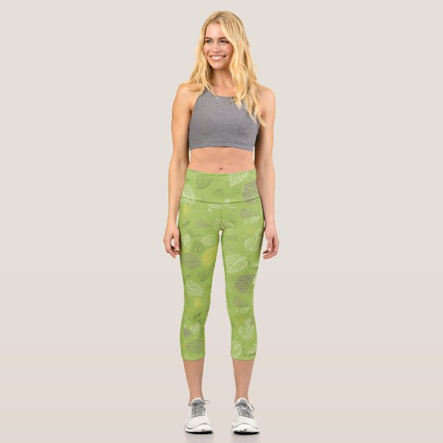 Leggings Capri Feuilles d'automne Motif 6 (Recto)