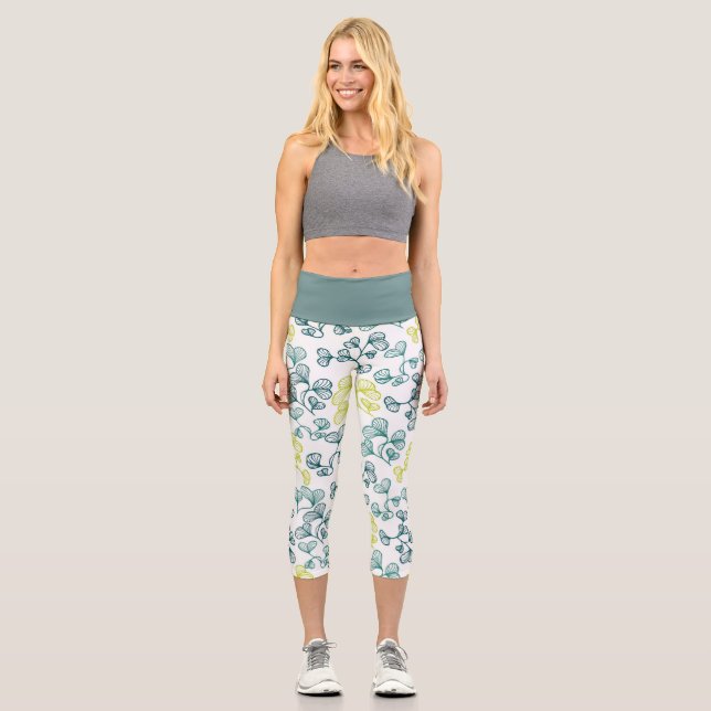 Leggings Capri Feuilles de Ginkgo (Recto)
