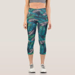 Leggings Capri Feuilles de palmiers tropicaux, fougères botanique<br><div class="desc">Super mignon,  haut de gamme,  confortable,  haut taille leggings capri avec un motif de feuilles de palmiers tropicaux. Ajoutez du texte personnalisé,  du monogramme,  etc. pour personnaliser. Idéal pour faire du sport ou simplement pour sortir.</div>