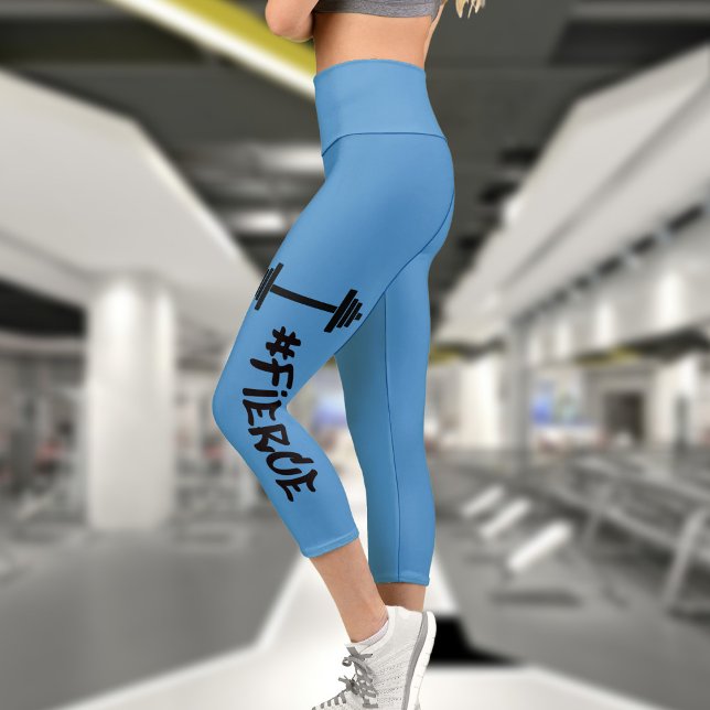 Leggings Capri #Fierce Barbell Haut-Faisée Capris (Créateur téléchargé)