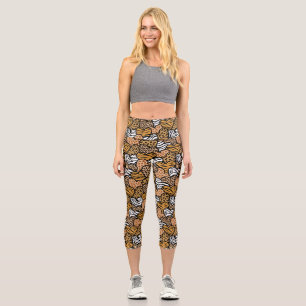 Leggings Capri Fille Beige Poster de animal Coeur Motif