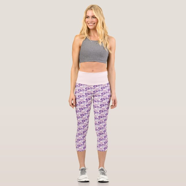 Leggings Capri Fille Blush violet violet Fleur Jardin Doodle (Recto)