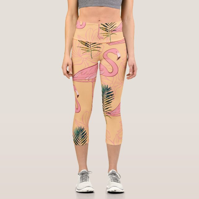 Leggings Capri Flamant rose rose (Recto)