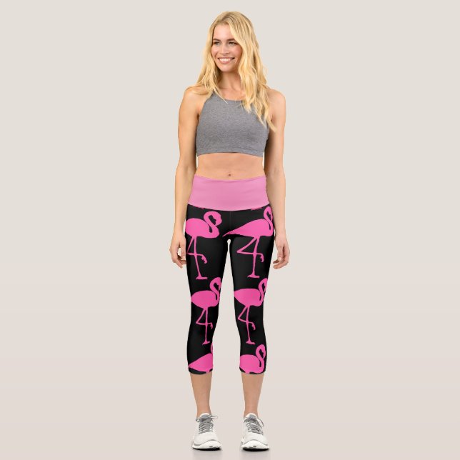 Leggings Capri Flamant rose ROSE CAPRI YOGA LEGINGS PANTS (Recto)