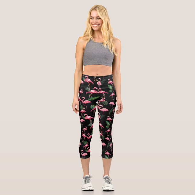 Leggings Capri Flamants roses Love Motif 4 (Recto)