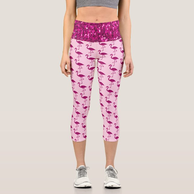 Leggings Capri Flamme rose vif flamant brillant (Recto)