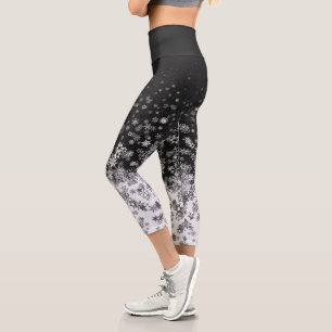 Leggings Capri Flèche De Neige Noire Et Blanc