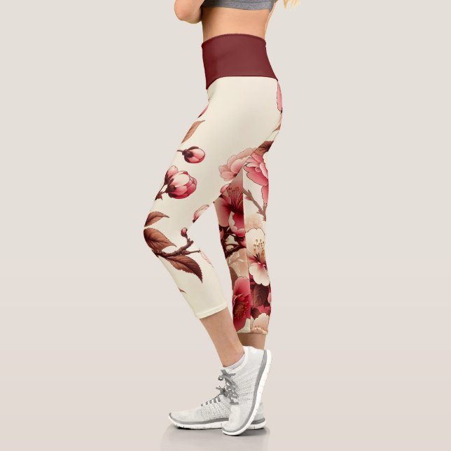 Leggings Capri Fleur de cerise (Gauche)